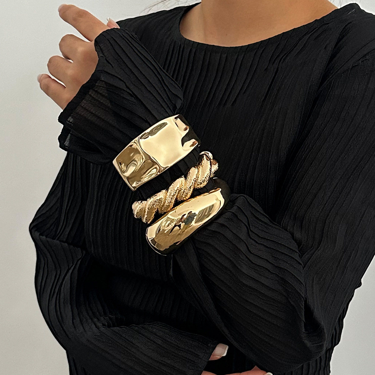 Vintage Gold Color Hip Hop Met - Women'S Emo Accessories 评论和价格